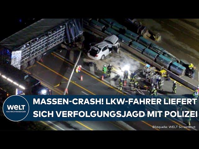 VERFOLGUNGSJAGD IN NRW: 20 Verletzte! LKW-Fahrer verursacht Massenkarambolage auf der A1