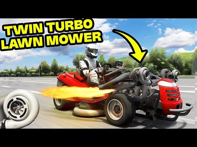 I put an LSX twin turbo motor on my honda lawn mower... ABSOLUTE MADNESS! | Assetto Corsa Mod