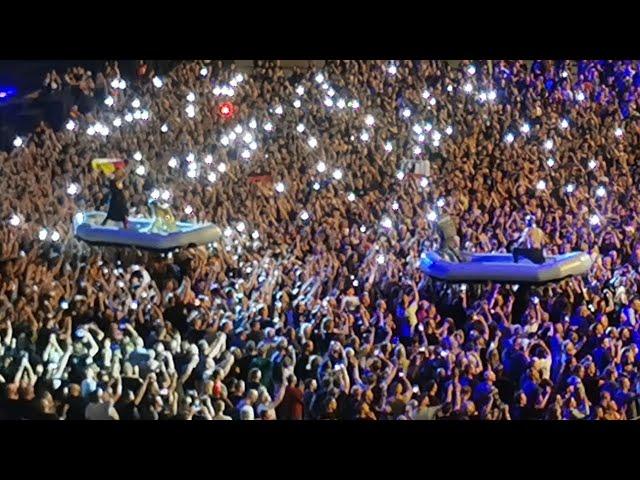 Rammstein rides a boat on the audience (Ullevi, Gothenburg)