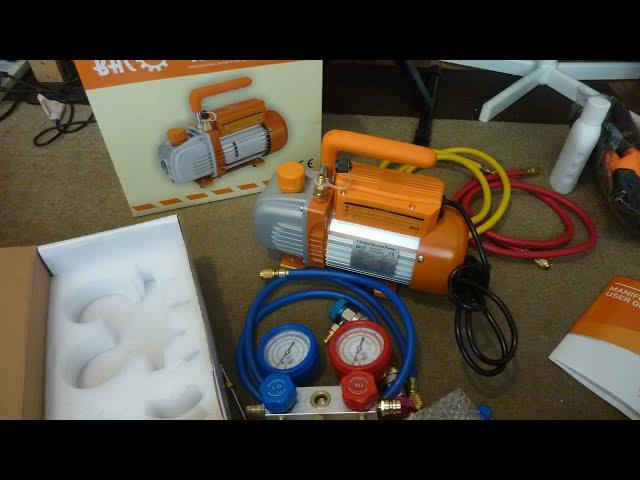 Unboxing BACOENG 3CFM - Complete AC Vacuum Pump Kit -R134a