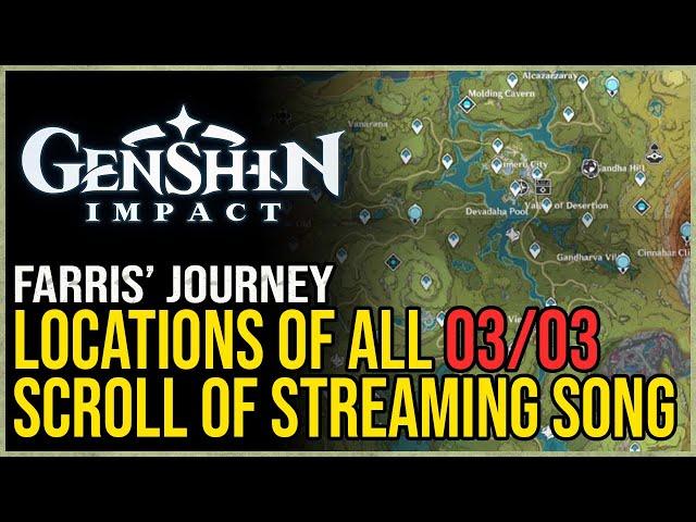 All Scroll of Streaming Song Locations Genshin Impact