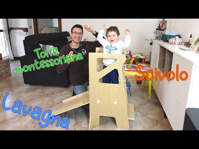 Labebe 4 in 1 Kids Learning Tower Slide and Blackboard