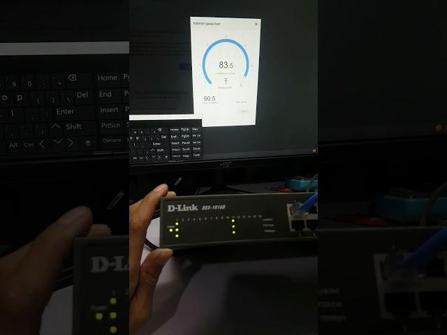 D-Link DES-1016D switch hub Speed Test..10/100Mbps