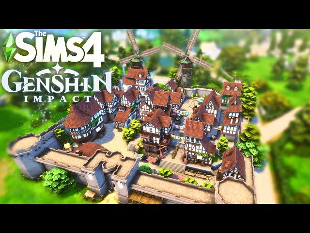 I remade GENSHIN IMPACT Mondstadt |The Sims 4 | PART 1 | Speed build