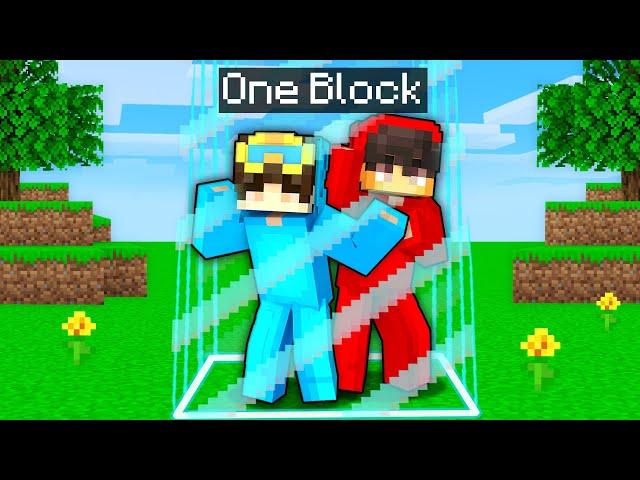 Minecraft But We're LOCKED In ONE BLOCK!