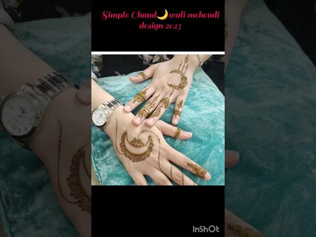 Chand mehndi design for eid||Simple chand mehndi design #shortsviral #mehndidesigns #youtubeshorts