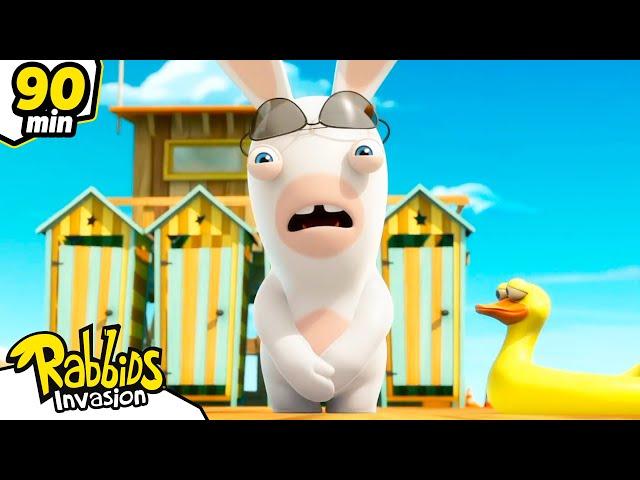 Rabbids' brat summer is now! | RABBIDS INVASION | 90 Min Compilation | Cartoon for kids