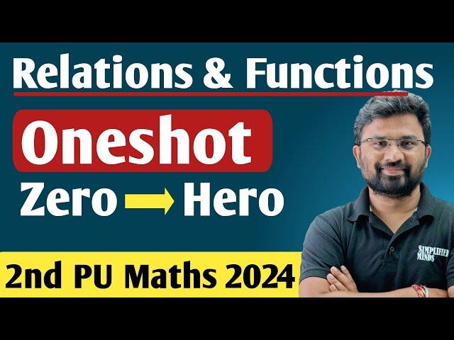 Relations and Functions Oneshot | All Important Questions with Answers | 2nd PUC Mathematics 2024