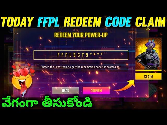 Claim New Redeem Code In Free fire Telugu | FFPL Day 5 Redeem Code In Telugu | FFPL Redeem Code