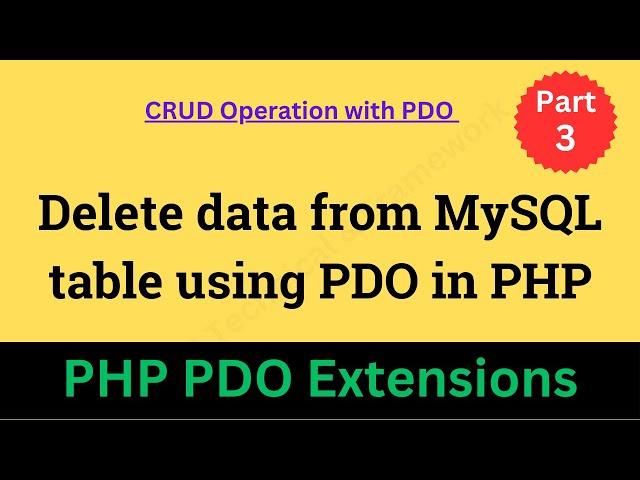 Delete data from MySQL table using PDO in PHP || Delete data from MySQL table using PDO