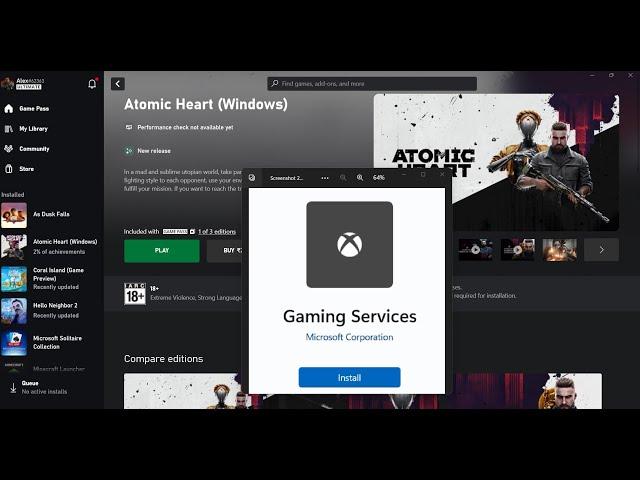 Fix Launching Atomic Heart Opens Gaming Services On Microsoft Store In Windows 10/11 PC