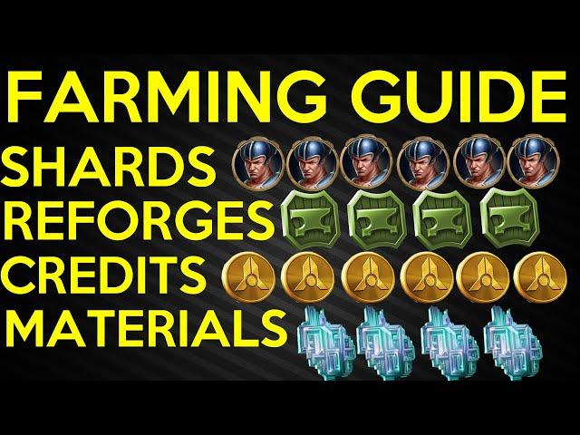 HOW TO GET MATERIALS REFORGES CREDITS AND SHARDS INJUSTICE 2 MOBILE CAMPAIGN FARMING GUIDE