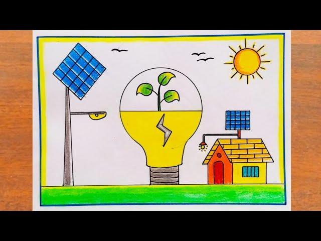 Light The Candle Of Patriotism Save Energy The Nation Drawing / Save Electricity Poster Drawing