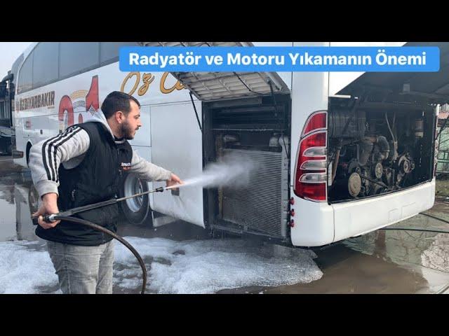 Otobüste Köpük Partisi :) - Radyatör ve Motor Nasıl Yıkanır - Önemi Nedir - Rahatlatıcı Video