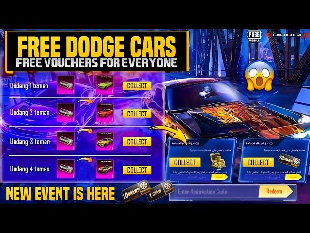  Free Dodge Super Cars & Redeem Codes For Everyone | New Event Is Here  Get Free UC Vouchers |PUBGM