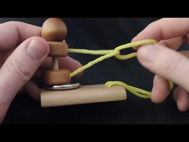 Chinese Puzzle - Free The Ring - Mini Rope Puzzle - Solution