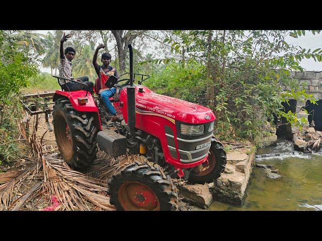 Mahindra yuvo tech plus 585 di 4d tractor goes to 9 point cultivator party driving they land