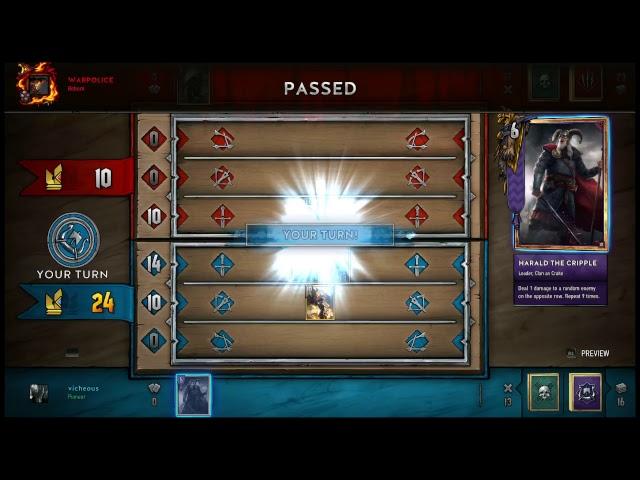 Warpolice beats Vicheous live on GWENT