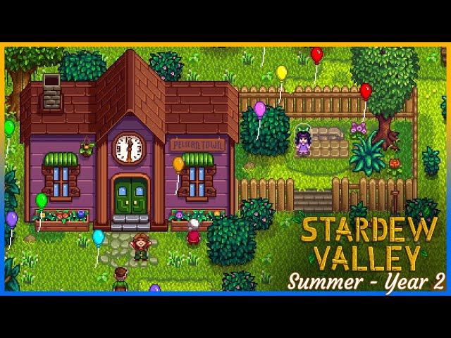 STARDEW VALLEY Chill gameplay for relax or study - Full summer Year 2 | No commentary