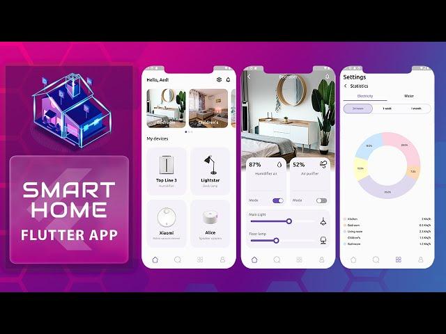 Smart Home Mobile App -Flutter UI- Speed Code.