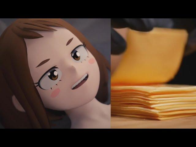 uraraka, cheese slap meme