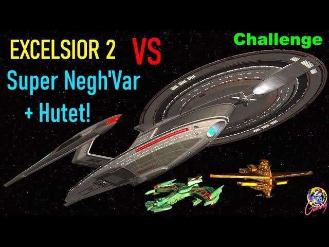 Challenge Excelsior 2 VS Super Negh'var + Cardassian Hutet - Both Ways - Star Trek Starship Battles