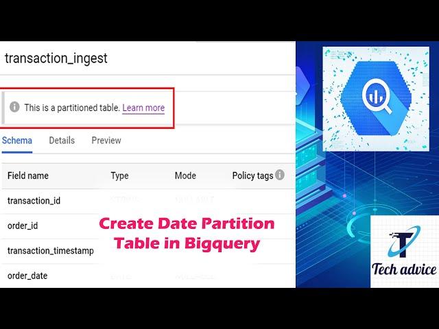 Create Date Partition Table in Bigquery