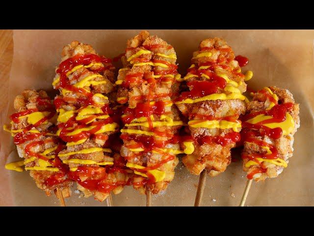 Korean french fries corn dog (Gamja-hotdog: 감자핫도그)