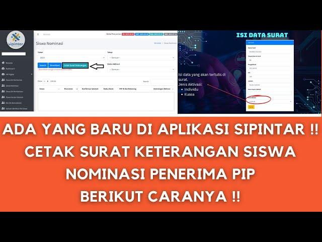 INFORMASI TERBARU PIP !! CARA CETAK SURAT KETERANGAN AKTIVASI REKENING SISWA NOMINASI