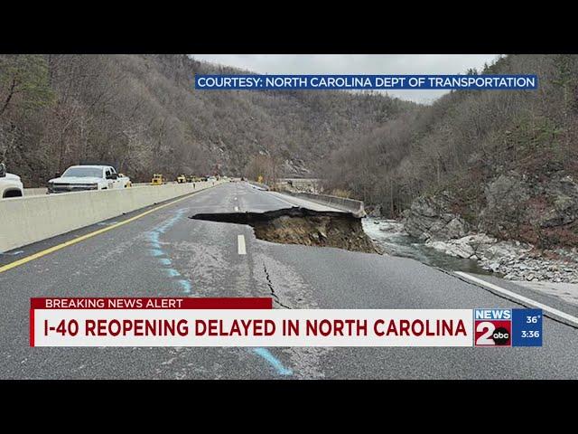 NCDOT: I-40 reopening delayed after new slide adds to Helene damage