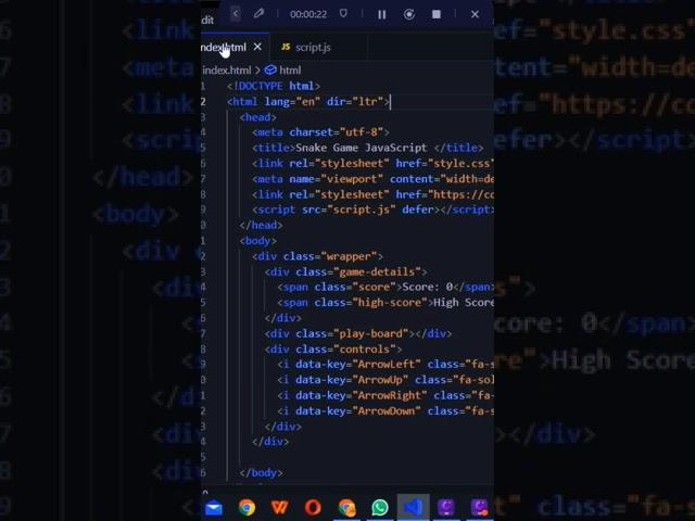 Create A Snake Game in HTML CSS & JavaScript | JavaScript Game Tutorial