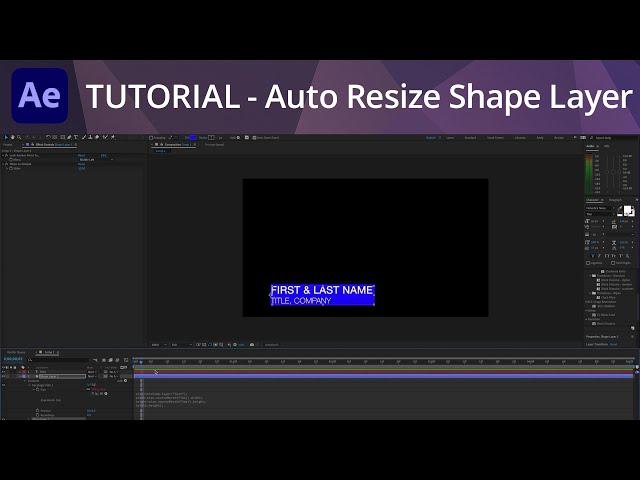 After Effects Tutorial - Auto Resize Shape Layer