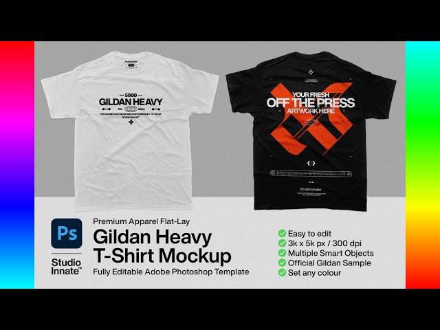 Mockup Designs: 5000 Gildan Heavy - T-Shirt Mockup