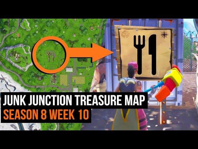 Fortnite Junk Junction Treasure Map Location Guide - Season 8 Week 9 Challenges