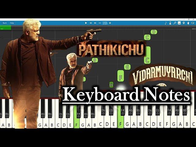 Pathikichu Song Keyboard Notes | Anirudh | Ajith Kumar | Vidaamuyarchi