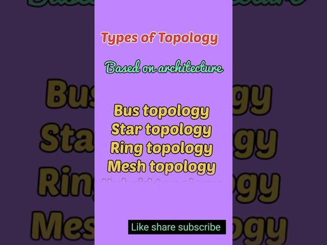 Network topology || Types of topology #topology #typesoftopology