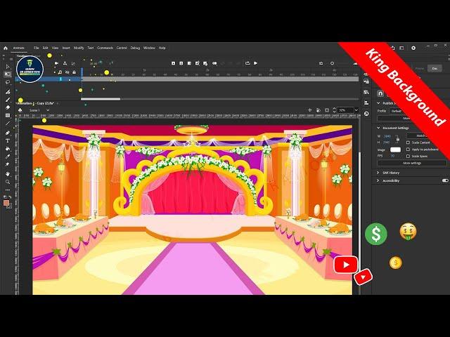 How To Make Background for King & Queen Story | Adobe Animate 2019 2D Animation Hindi Tutorial