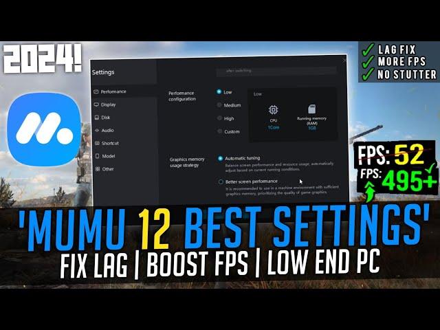 MuMu Player 12 Lag Fix - Best Settings For Low End PC 2024