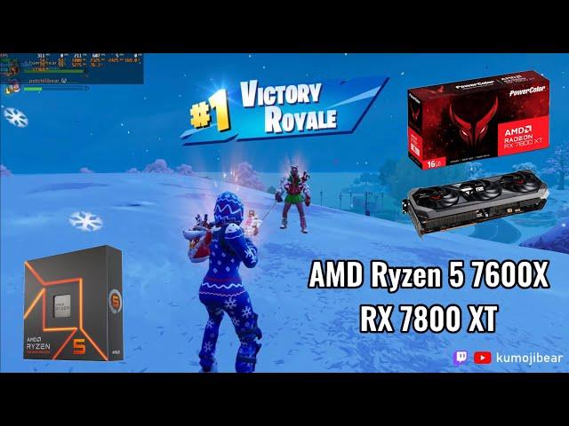 Fortnite Performance Mode Gameplay | AMD RX 7800XT Ryzen 5 7600X 1440p Test