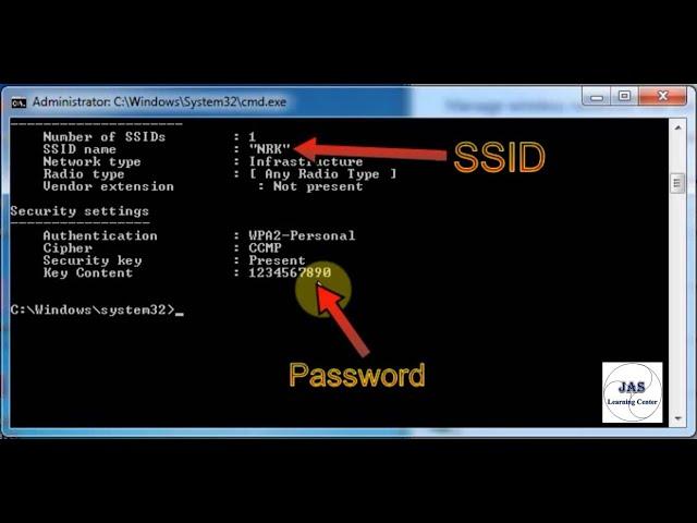 CMD : Show Wi-Fi Password | Windows 10/8/7/XP