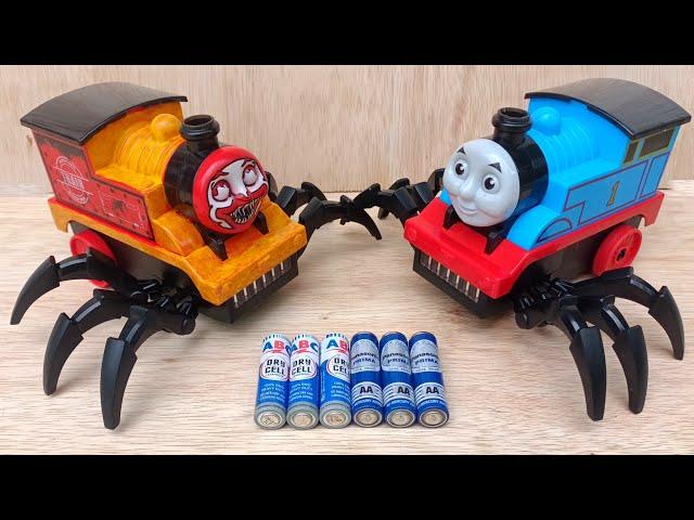 unboxing 2 mainan kereta laba-laba,thomas laba-laba,train monster,kereta hantu thomas exe