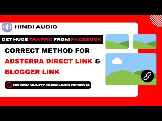 Safe way to post Adsterra Direct Link, Blogger post link  & other links on Facebook  - Hindi Audio