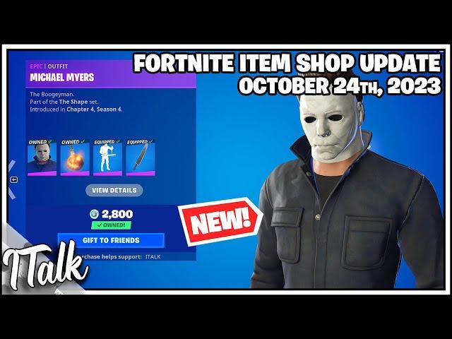 Fortnite Item Shop *NEW* MICHAEL MYERS SKIN! [October 24th, 2023] (Fortnite Battle Royale)