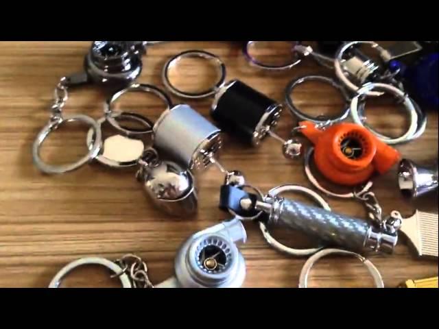 Auto parts keychain---Turbo，piston，Disc brake,spark plug,gear,shock absorber,Nos,Intercooler