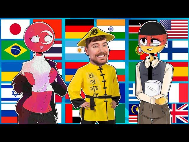 Countryhumans reacts to MrBeast in 50 Languages