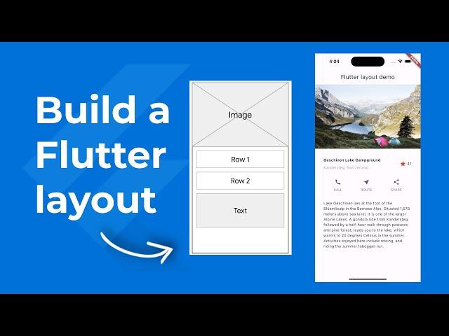 Build following UI with Flutter recommended layout for Beginners