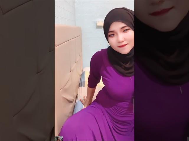 Bigo live jilbab daster ungu goyang di ranjang, cewek cantik hot viral #cantik #cewek #hidup #bigo