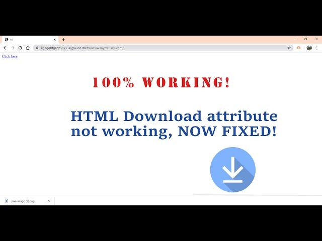 HTML download attribute not working Fixed!