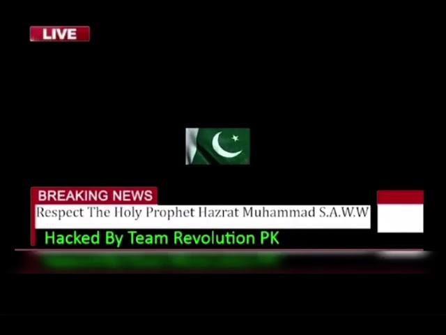 Indian news channel is hacked by pakistani hackers  ( By team revolution pk )