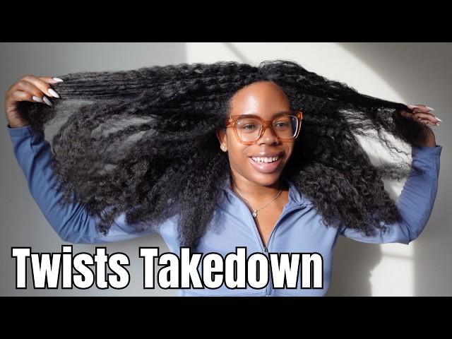 MINI TWISTS TAKEDOWN | 90 TWISTS! Natural Hair Care Tips